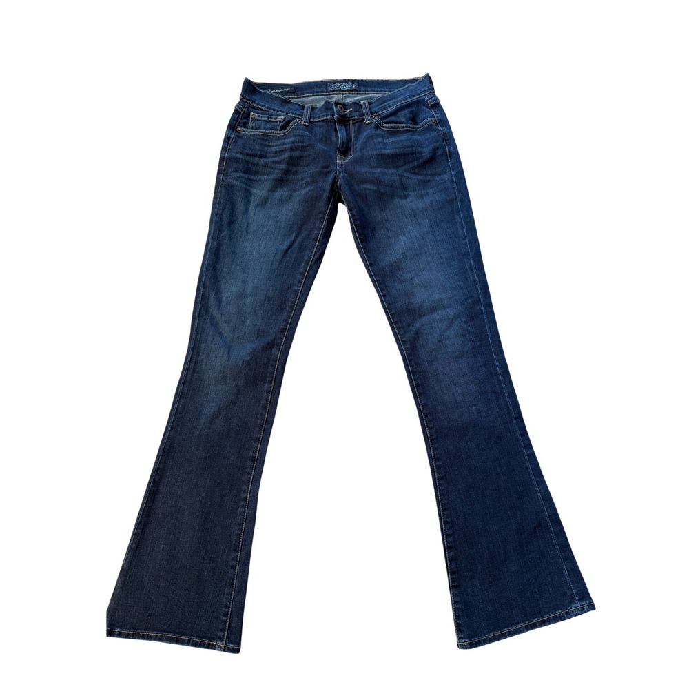 Lucky Brand Jeans Women 4/27 Blue Charlie Baby Boot Dark Wash Mid Rise Denim